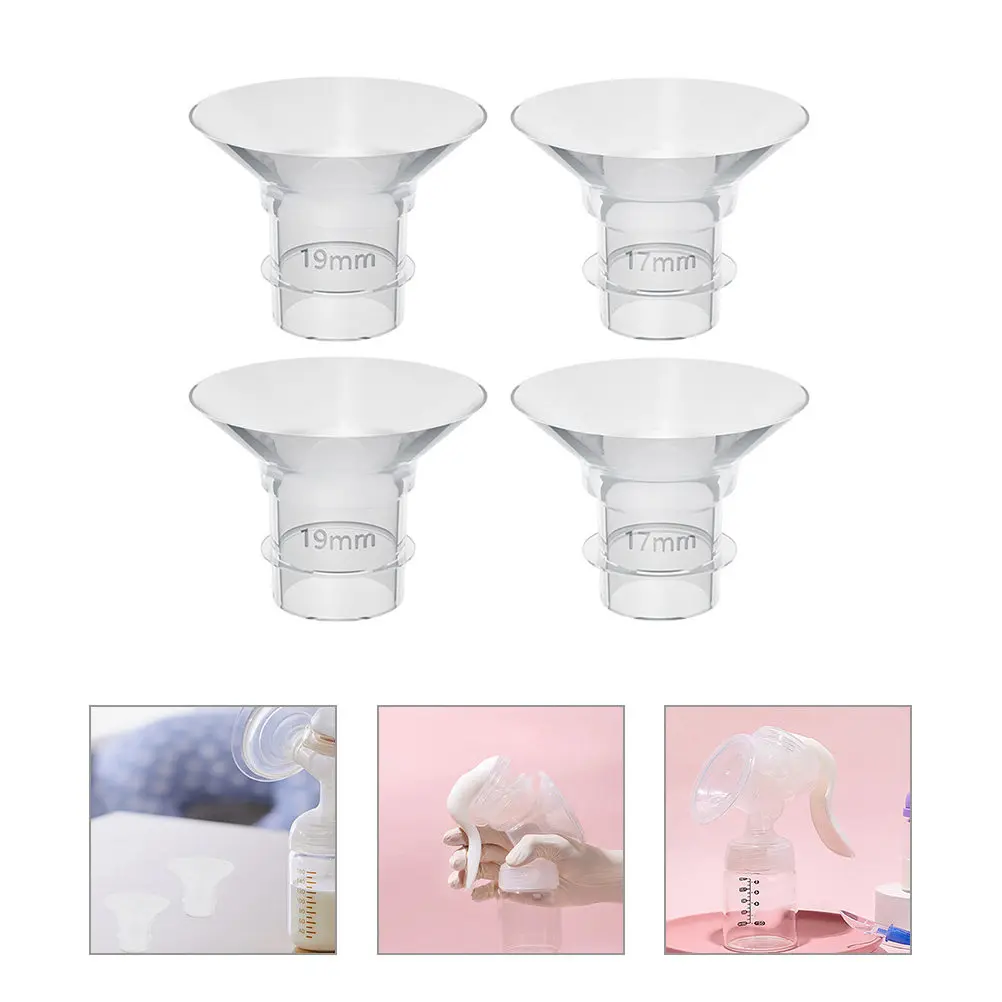 

4Pcs Breast Pump Flange Inserts Silicone Flexible Clear Washable Replacements for Electric and Wearable Breast Pump Parts