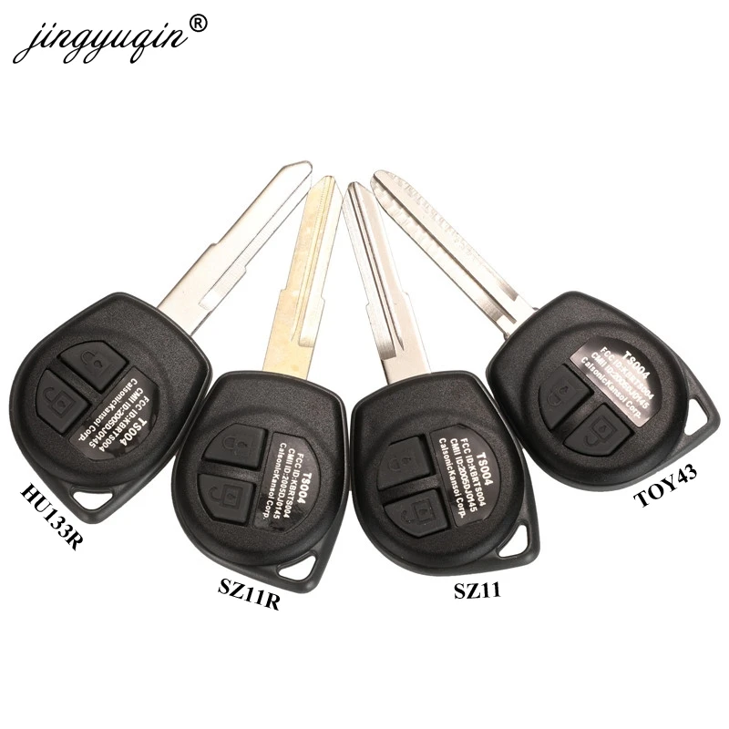 Jingyuqin 10pcs/lot 2 Button Uncut Remote Key Fob Key Case For Suzuki Ignis Alto SX4 Swift Vauxhall Agila with Button Pad