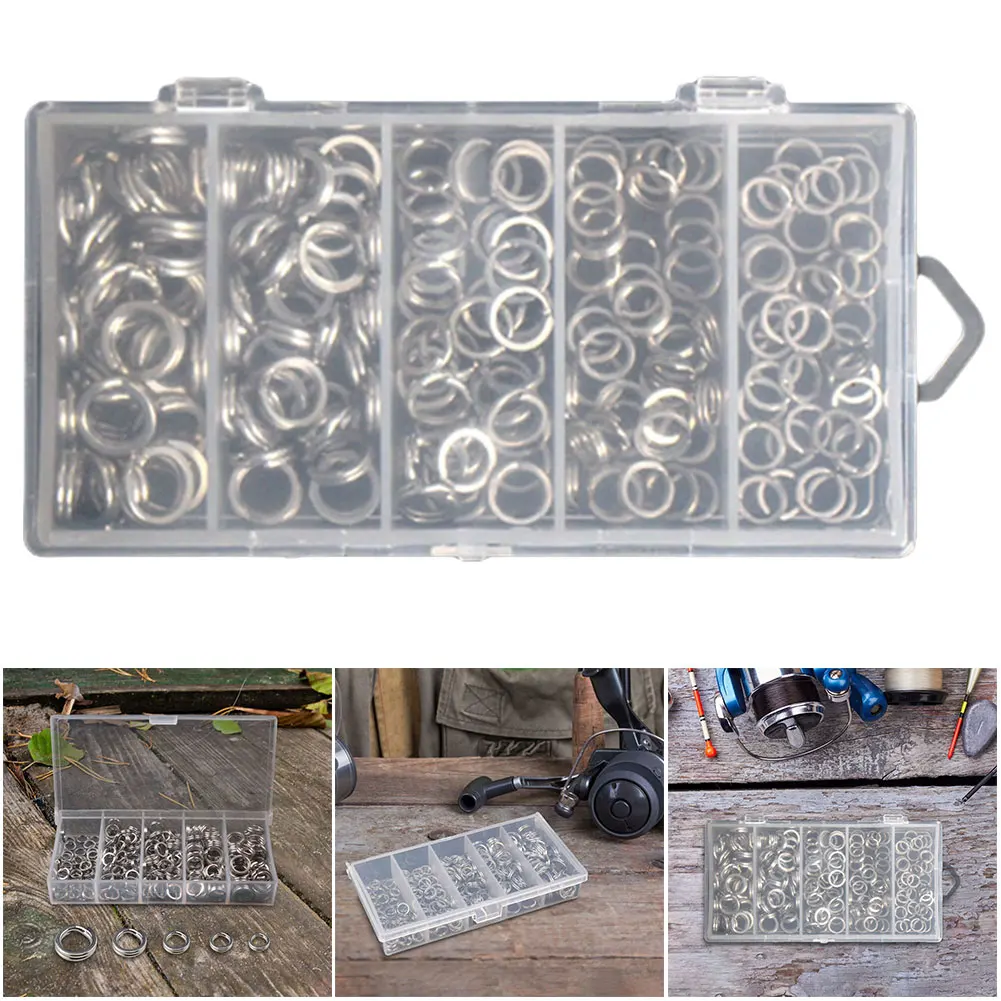 

200 шт., разъемные кольца для рыбалки, соединители для рыбалки, стопорные кольца, сверхмощный крючок для приманки в морской воде, рыболовный разъем для рыболовных крючков для звеньев