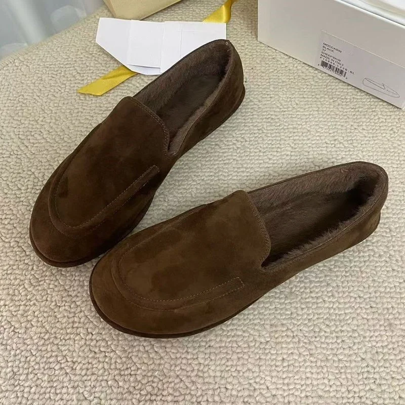 The New Loafer Is Crafted from Premium Suede Leather and Features a Soft Sheepskin Lining for a Comfortable and Warm Wearing Exp