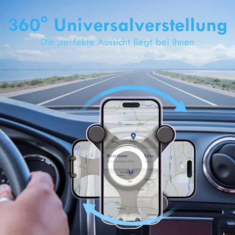 حامل منفذ هواء مستدير للسيارة لهاتفك المحمول لسيارة Mercedes Benz A B C E S Class Gla Glc Gle Gls AMG W205 W213 E200 W247 A250