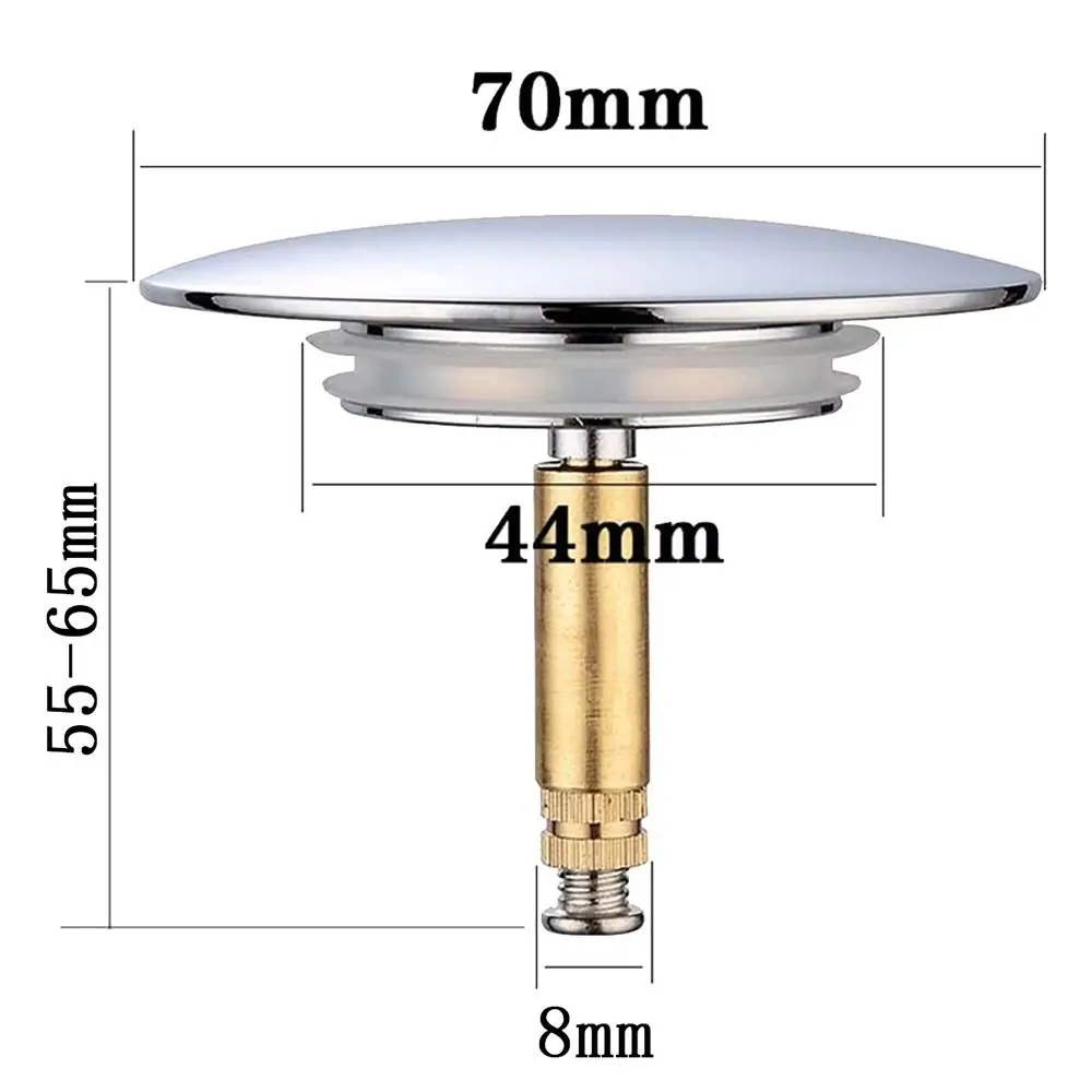 1 pz durevole pop up tappo di scarico vasca da bagno solo tappo piatto tappo da bagno in ottone regolabile 70mm filtro di scarico vasca da bagno