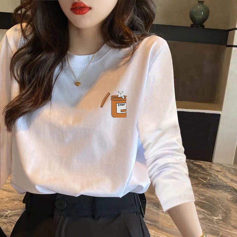 White Early Autumn Pure Cotton Long sleeves Shirt Women Autumn 2024 New  Salt System Sweet Cool Top Design Sense Autumn ...