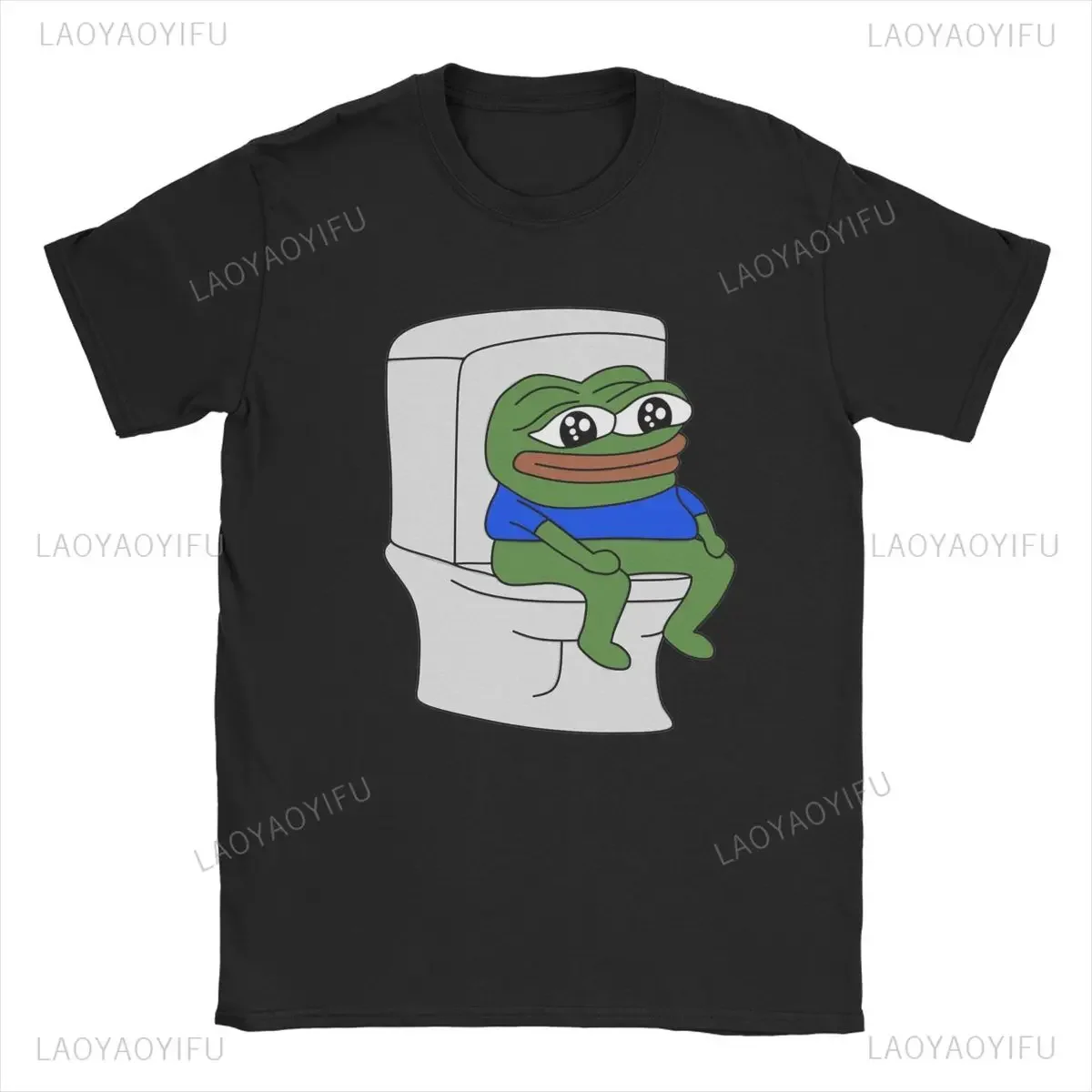 مضحك بيبي الضفدع ميمي الجرافيك الرجال 100% القطن تي شيرت Crewneck الكلاسيكية قصيرة الأكمام Y2k هدية فكرة القمم الجمالية #2