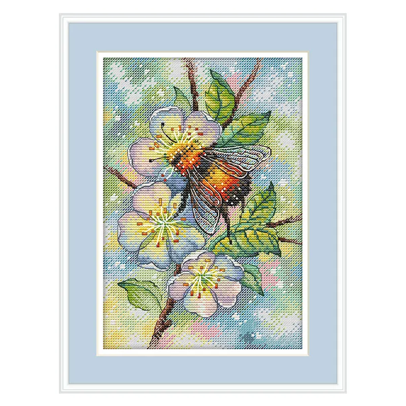 Precision Printing B1702 Apple Flower Bee Fishxx Cross Stitch Kit