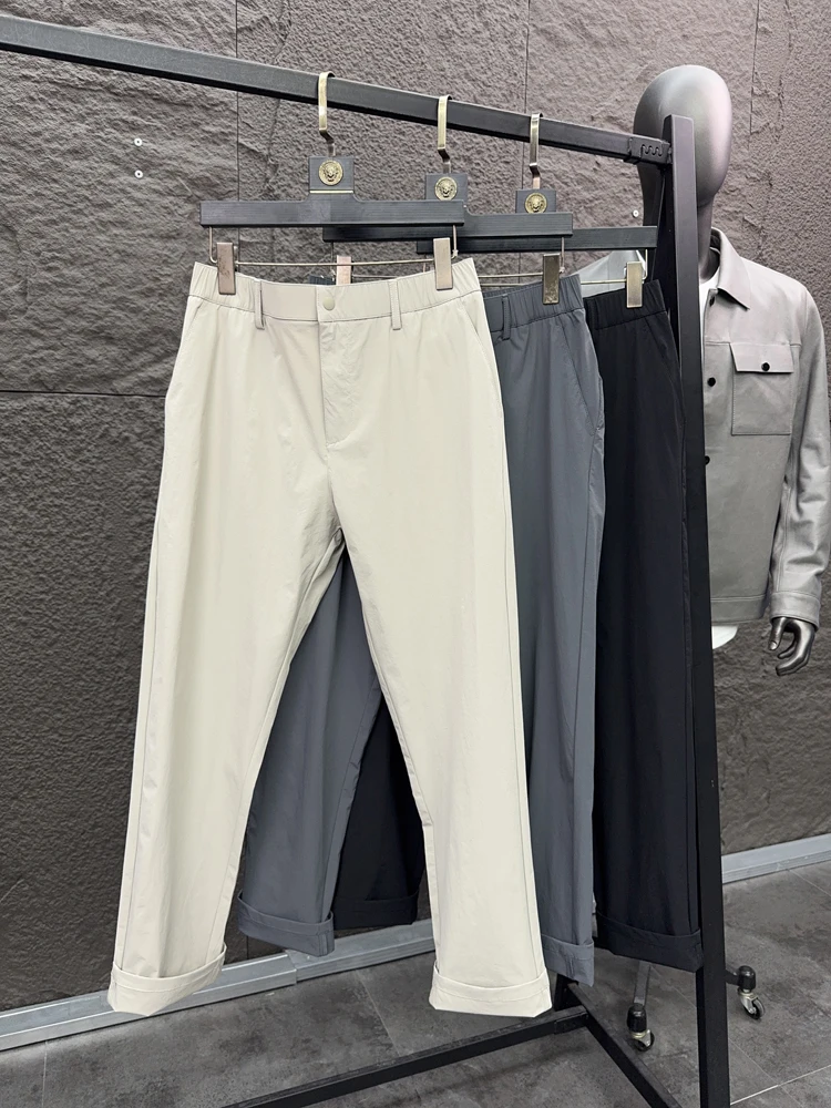 

Svip Высокоточные мужские тонкие прямые повседневные брюки, дышащие, удобные, весна-лето, модные, однотонные, эластичные