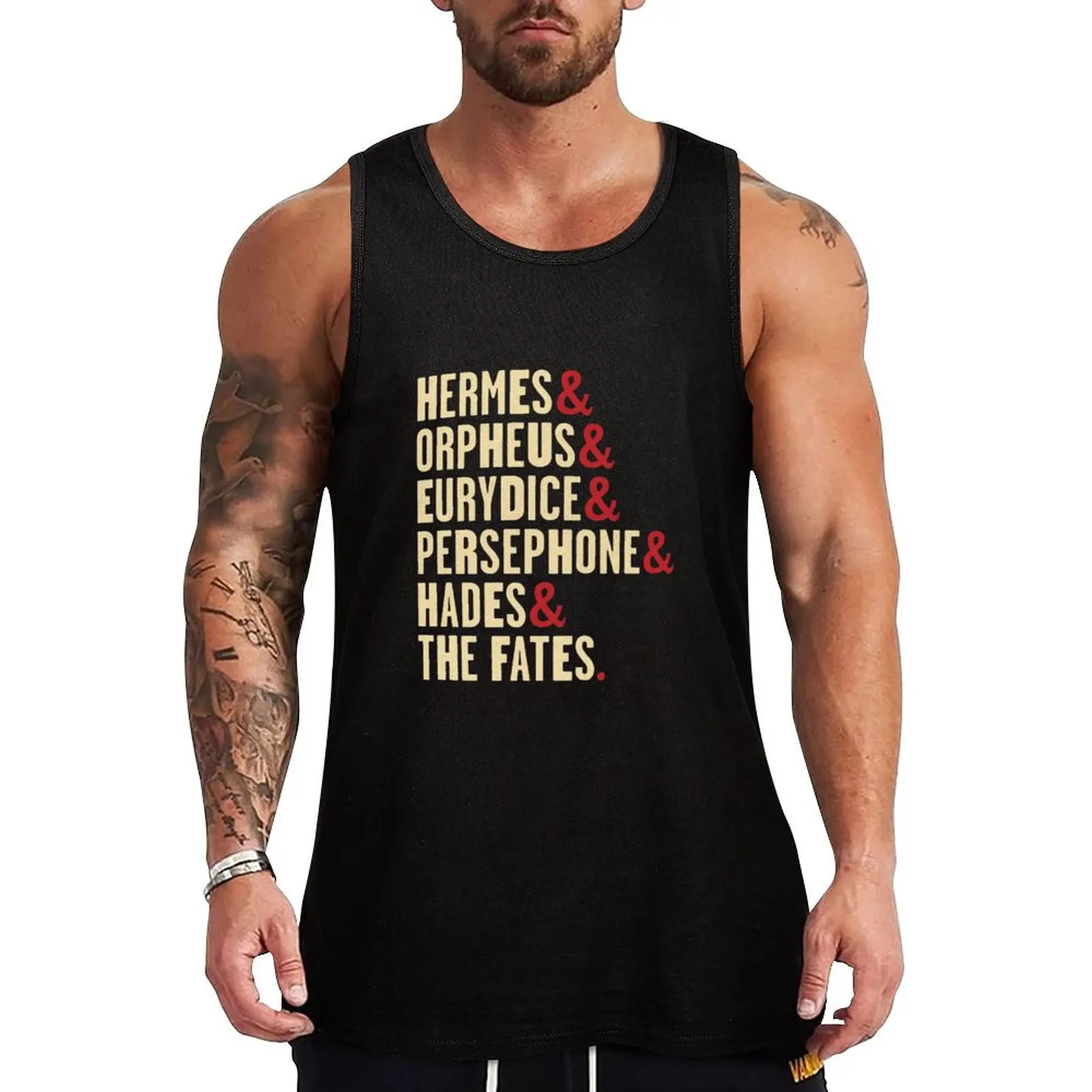 Hadestown Character Names - Hermes, Orpheus, Eurydice, Persephone, Hades & the Fates Tank Top T-shirt man Top