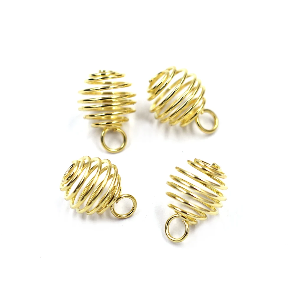 Anhänger Laterne Frühling Spirale Perlenkäfige Legierung Silber Gold Bronze Gunmetal Farbe Schmuck DIY Finding Charms 9x12mm – Detail 5