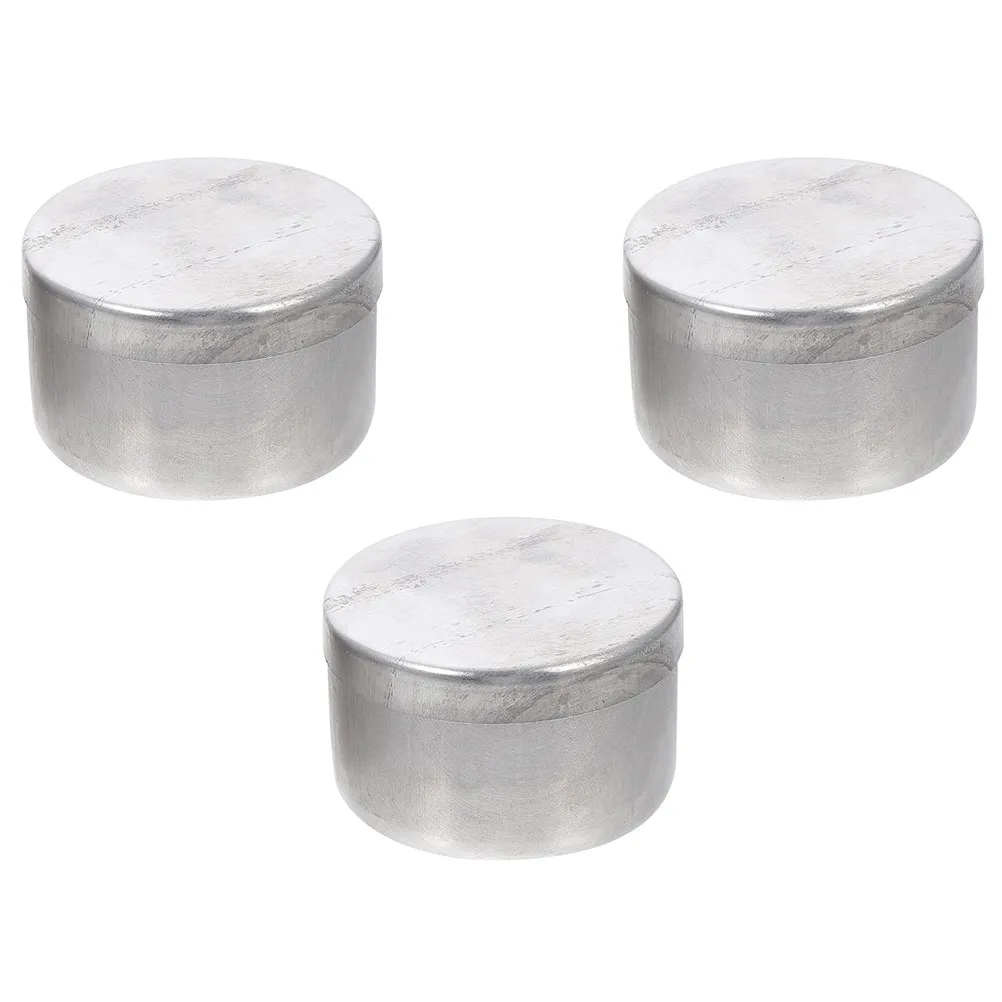3Pcs Aluminum Weighing Jars for Laboratory Simple Generous Look Useful Weighing Box Round Tins Containers Soil Collection Jar