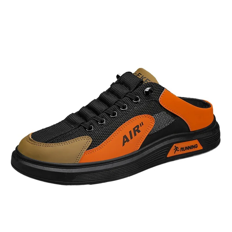

New Style Mesh Semi-flip-top Shoes Lazy Men Summer Shoes Breathable and Comfortable Slippers Student Casual Trend Men's Sneaker