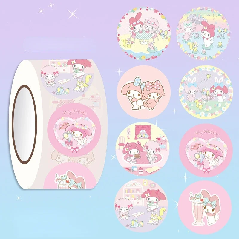 200 Sanrio Kawaii Decorative Stickers Scroll Cartoon Cute Cinnamoroll Kuromi Pochacco My Melody Stickers