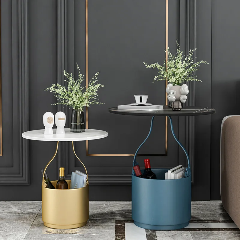 

Rock slab edge few small coffee table Internet celebrity sofa bedside balcony small table simple side cabinet bedside