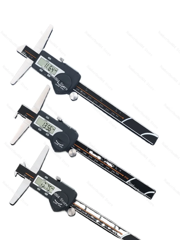 Electronic Digital Display Depth Vernier Caliper 0-25-50 -150 High Precision 0.001mm Double Hook Single Groove Thin Rod