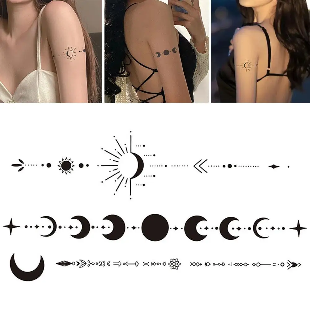 Temporary Tattoo Stickers New Moon Waterproof Magic Tattoo Long-lasting Body Art Fake Tattoos Disposable Tattoo Sticker