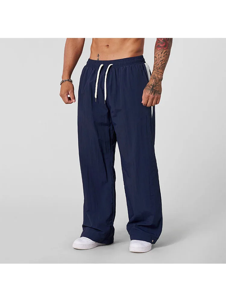 Nouveaux pantalons de sport patchwork à jambes droites pour hommes, pantalons décontractés, pantalons amples à la mode pour hommes en automne et en hiver 2025