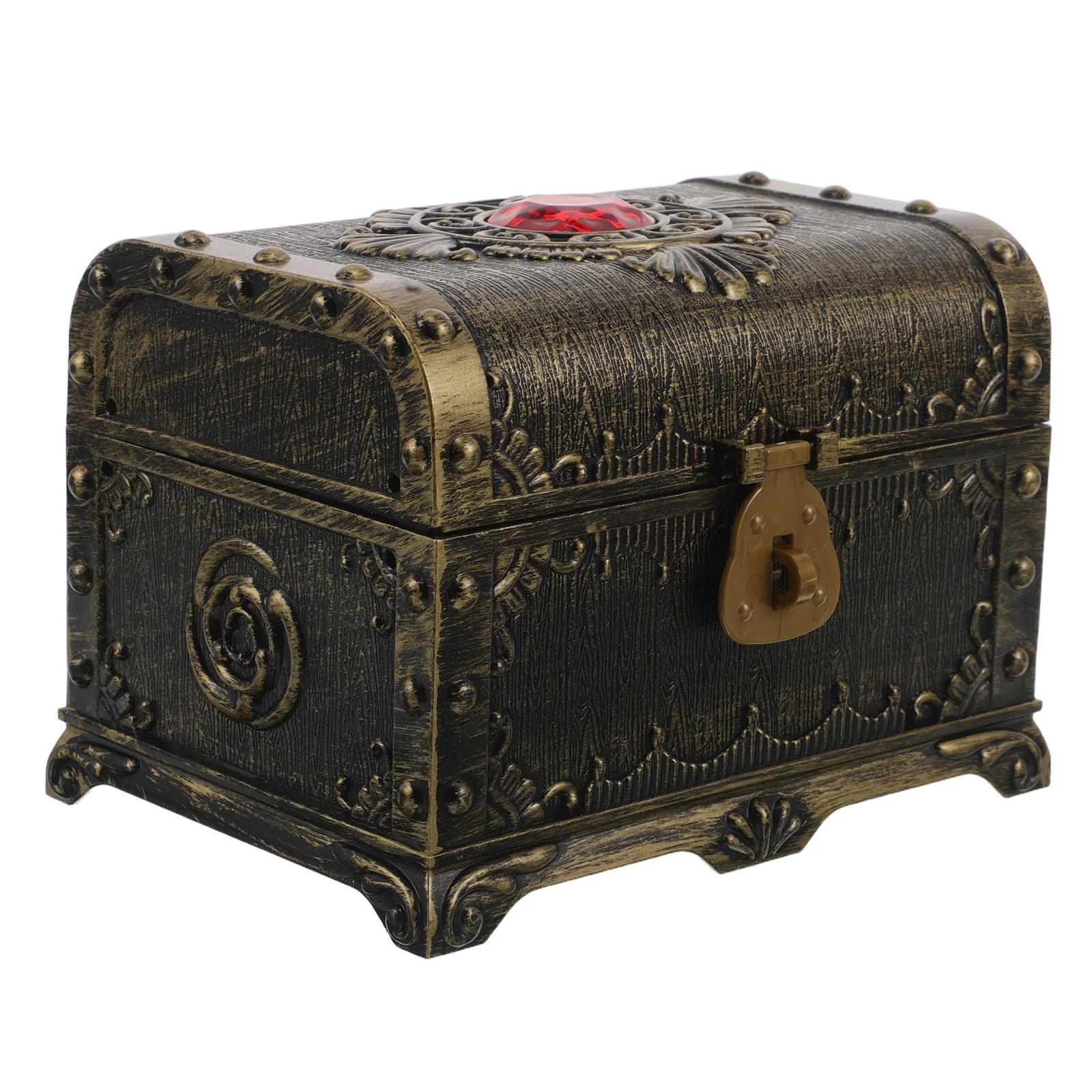 

Vintage Pirate Treasure Chest Box Plastic Decorative Storage for Kids Adventure Treasure Hunt Reward Prop Party Classroom Prize
