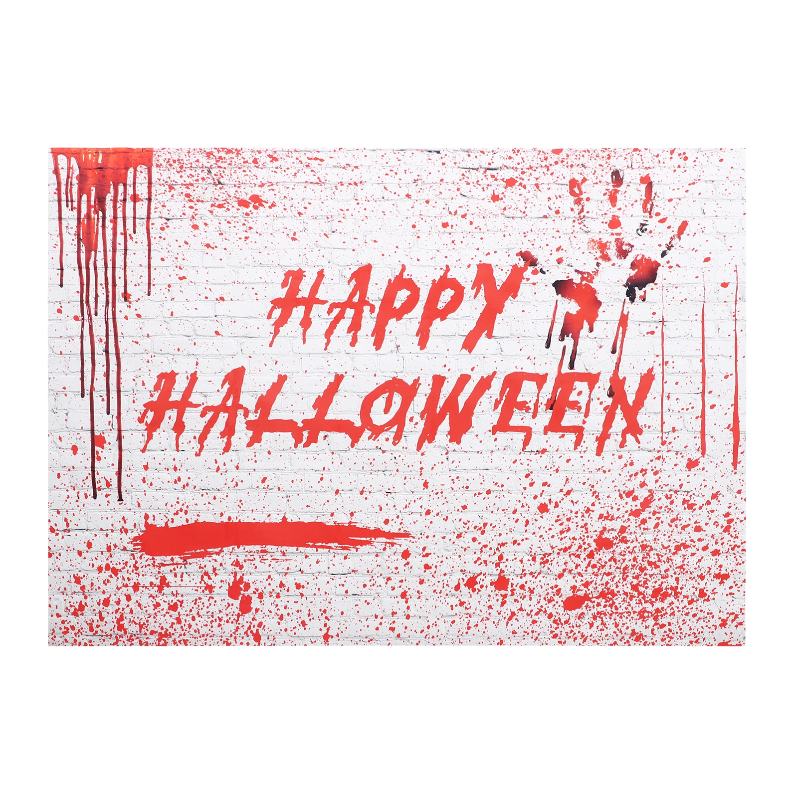 

Creepy Halloween Bloody Brick Wall Backdrop Scary Background Cloth Fade Resistant Multiuse Party Photography Decor
