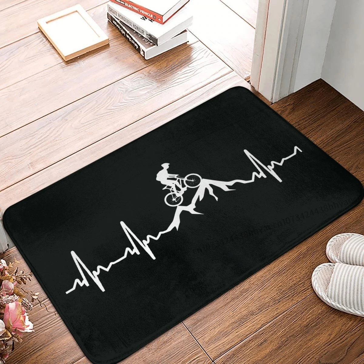 Mountain Bike MTB Cycling Non-slip Doormat Heartbeat Bath Kitchen Mat Prayer Carpet Home Pattern Decor