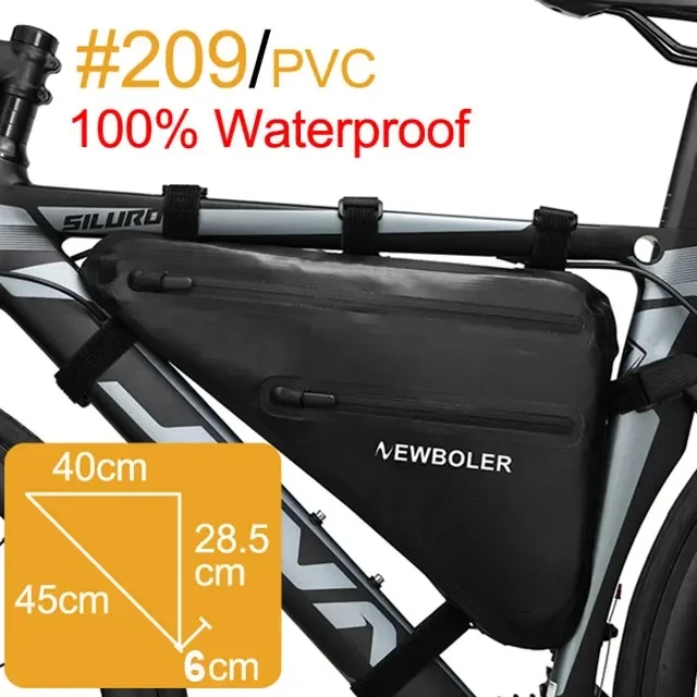 NEWBOLER Fahrradtasche, regendicht, große Kapazität, MTB, Rennrad, Rahmentasche, dreieckige Tasche, wasserdichte Kartusche, Packtasche, Zubehör