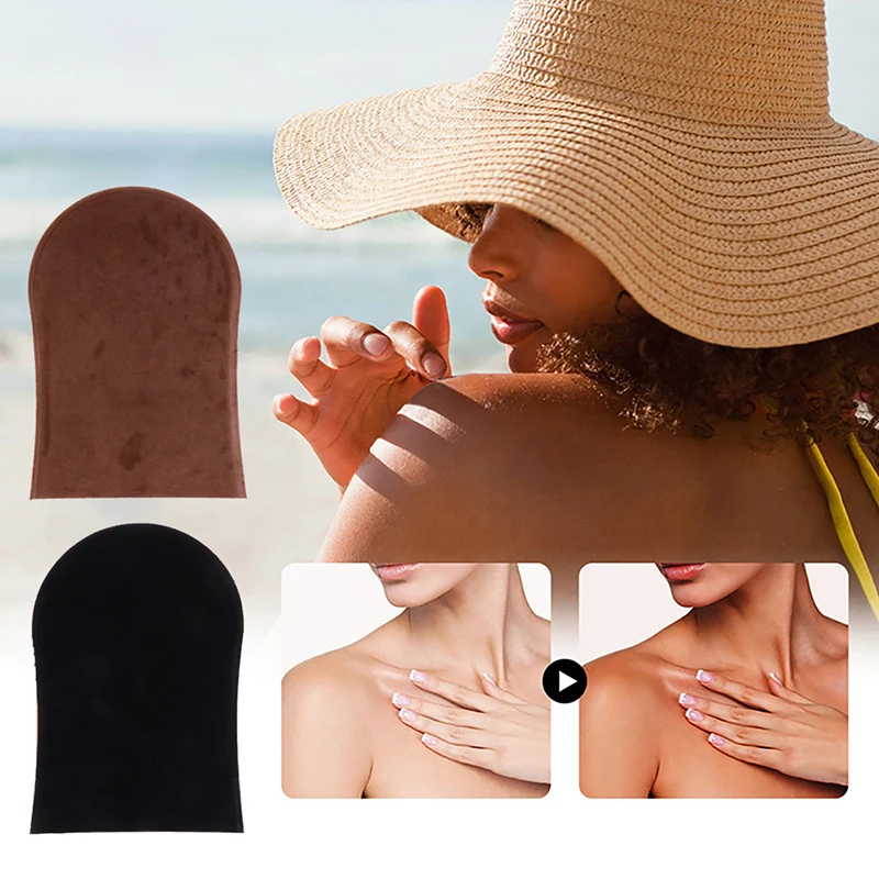 New Reusable Back Tan Applicator Glove Exfoliating Tan Removal Mitt Self Tanning Body Face Bath Cleaning Soft Glove