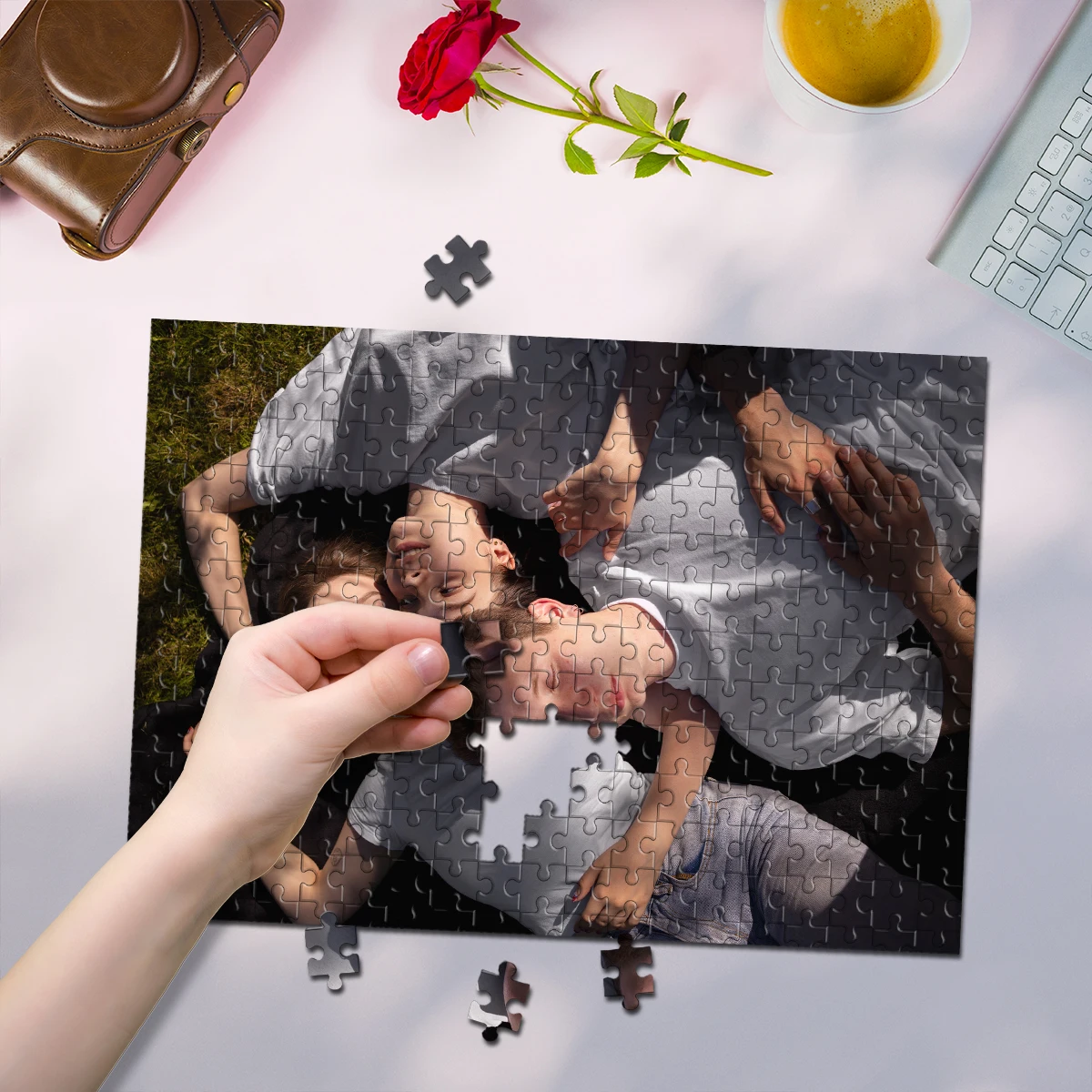 35/300/500/1000pcs Personalized Custom Photo Puzzle family photo Unique Gift For Dad Mom Mother's Day
