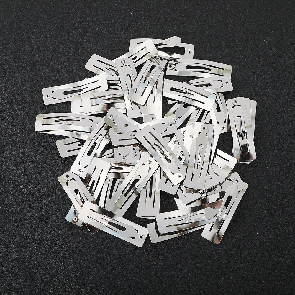 10/20/40pcs 5cm Silvery Y2K HairClip BB Hair Clips for Girls Metal Snap Clip Hairpins Barrettes Hair Accessories