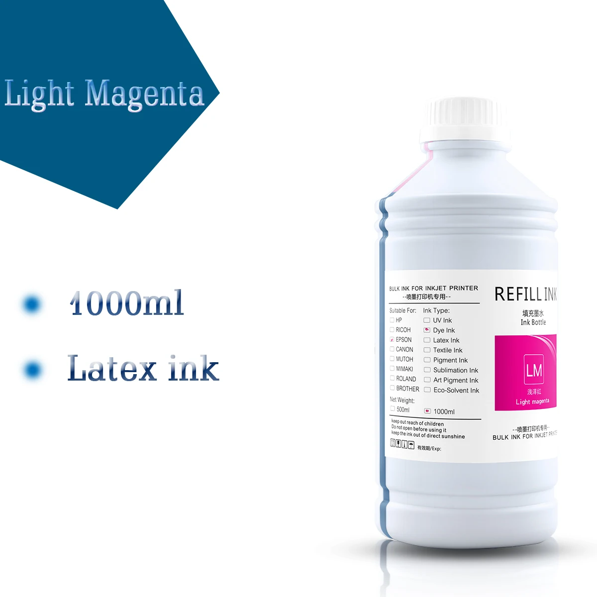 Imagem -04 - Garrafa de Tinta de Látex Original para hp Impressora Jato de Tinta 1000ml 831 110 300 310 315 330 335 360 365 370 560 570