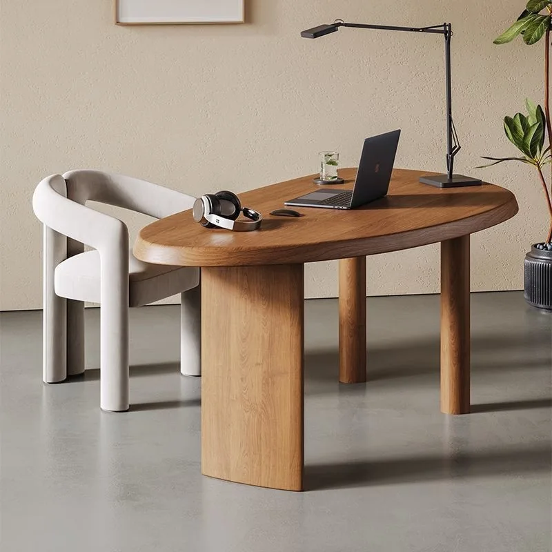 

Nordic wabi-**** wind all solid wood special-shaped desk modern simple desk household Italian minimalist creative computer desk