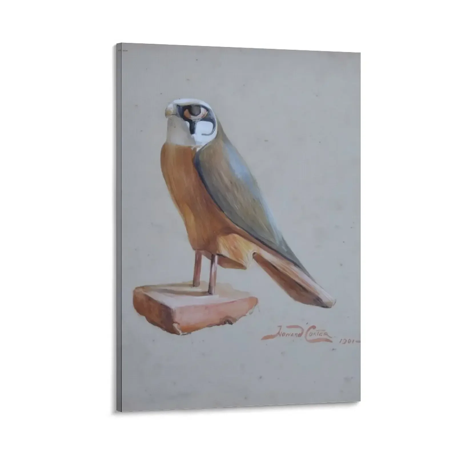 

1901 painting of a wooden falcon statue by Howard Carter Canvas Painting Paintings for bedroom room decor Decoration bedroom