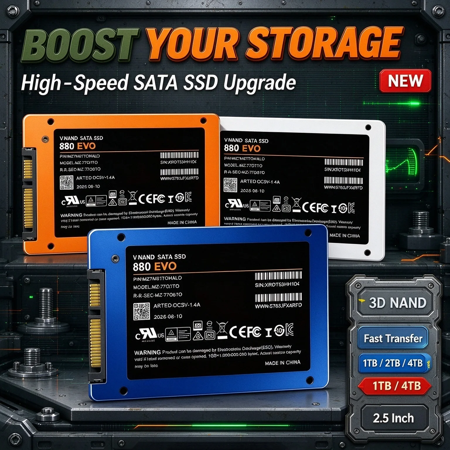4TB 3D NAND High Speed Original 2.5 Inch SATA3 SSD Internal Solid State Drive Storage Disk For Desktop PC Laptop Microcomputer