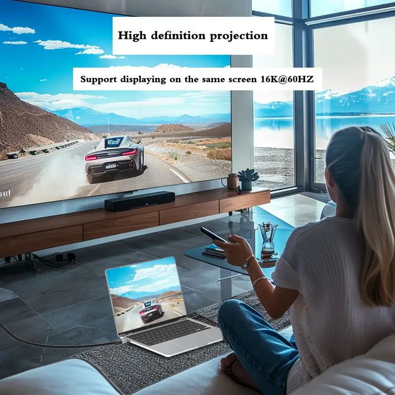 Bend USB 5.0 Thunderbolt 5 Data Cable Type-C Male to Male 80Gbps Speed PD240W Fast Charge 16K60Hz HD Projection Video Cable