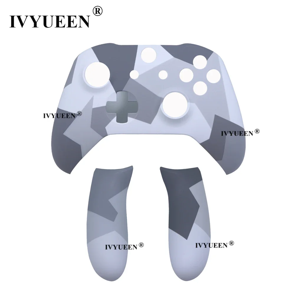 IVYUEEN for Xbox One S X Controller Replacement Housing Front Shell Faceplate Back Cover Handle Grips Shadow Blue Case Customize