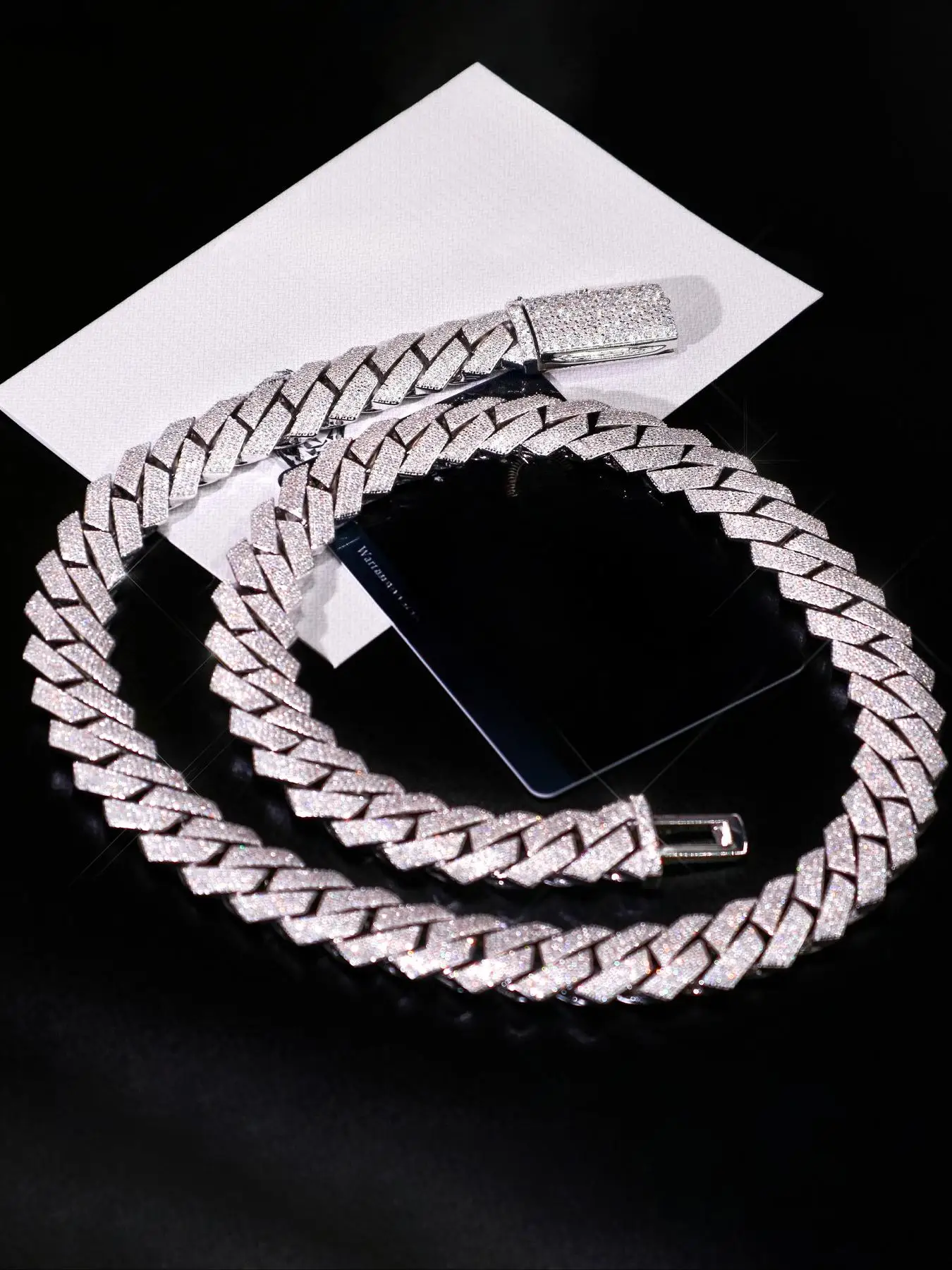 4rows Diamonds Shining Cuban Necklaces,20mm Popular Wearing Size,rapper Jewelry,luxury Positioning Design,party Appearance Style