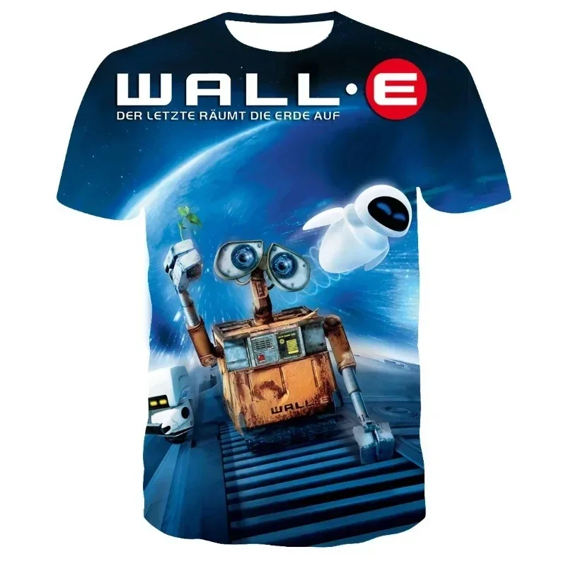 Disney Boy Girl T-shirts WALL-E EVE Men's T-shirts 3D Print Cartoon Short Sleeves MINISO Men's T-shirts Oversized Men's Clothing