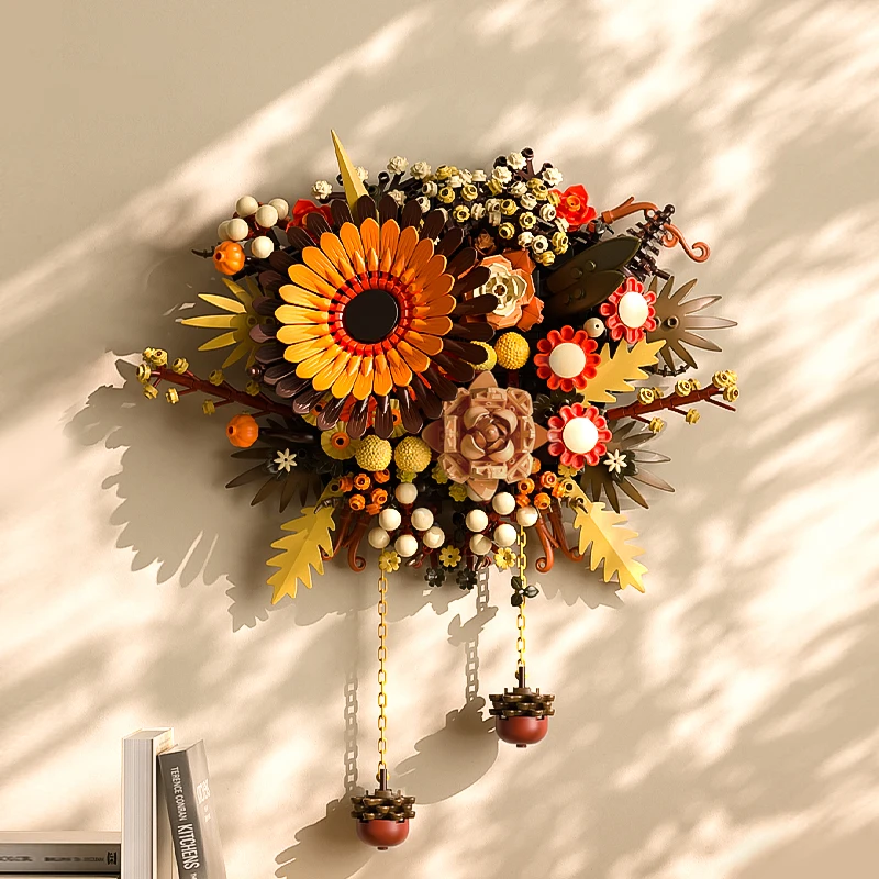 New Nordic Art Wall Flower Eternal Bouquet Botanical Collection Dried Flower BuildingBlock Decor Puzzle Toys For Kids Adult Gift