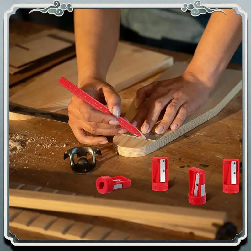 Lápices de carpintero Premium, 40 Uds., con 6 sacapuntas, lápices de construcción de carpintería negros duros octogonales planos de 7 pulgadas