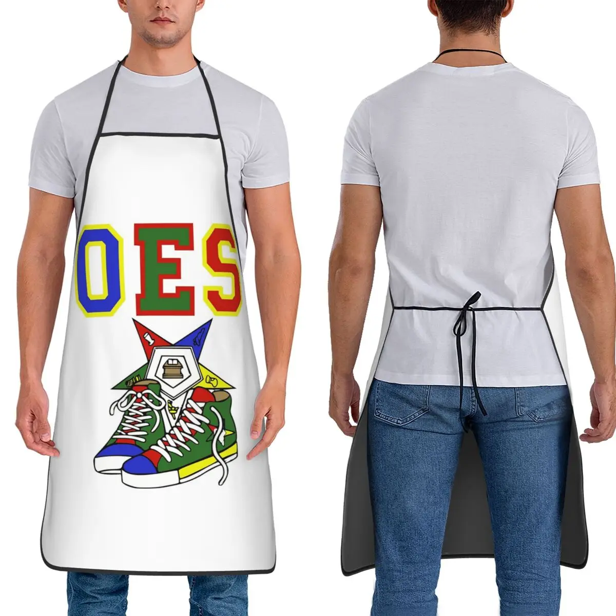 OES Emblem Order Of The Eastern Star Aprons Chef Cooking Tablier Waterproof Bib Kitchen Cleaning Pinafore for Women Men Painting