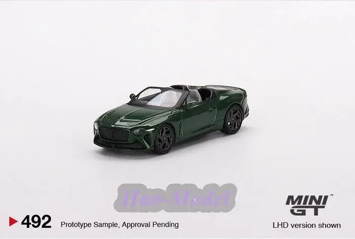 

TSM MINI GT 1/64 для Bentley Mulliner, литая под давлением модель автомобиля, имитация игрушки, подарки на день рождения для мальчиков, коллекция для хобби, зеленый цвет