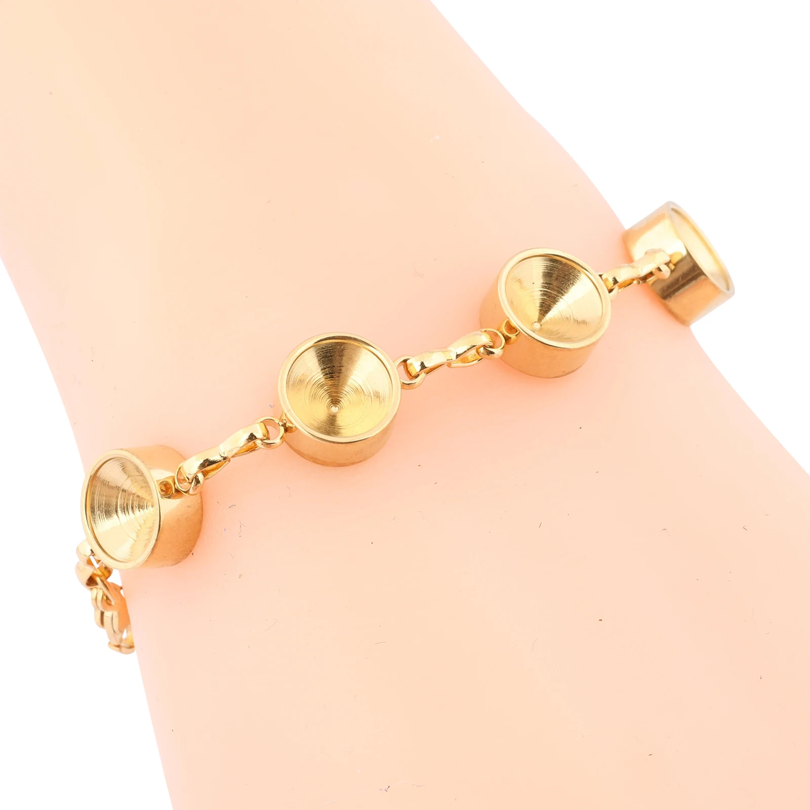 2pcs Stainless Steel Gold Plated Bracelet Base Setting Blanks For Ss39 Crystal Stones Diy Jewelry Making Accessories view 4