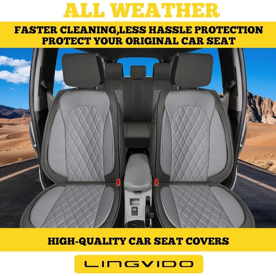 أغطية مقاعد السيارة مجموعة كاملة من جلد نابا الفاخر للمقاعد الأمامية والخلفية متينة ومريحة وسهلة التركيب تناسب معظم السيارات سيدا #2