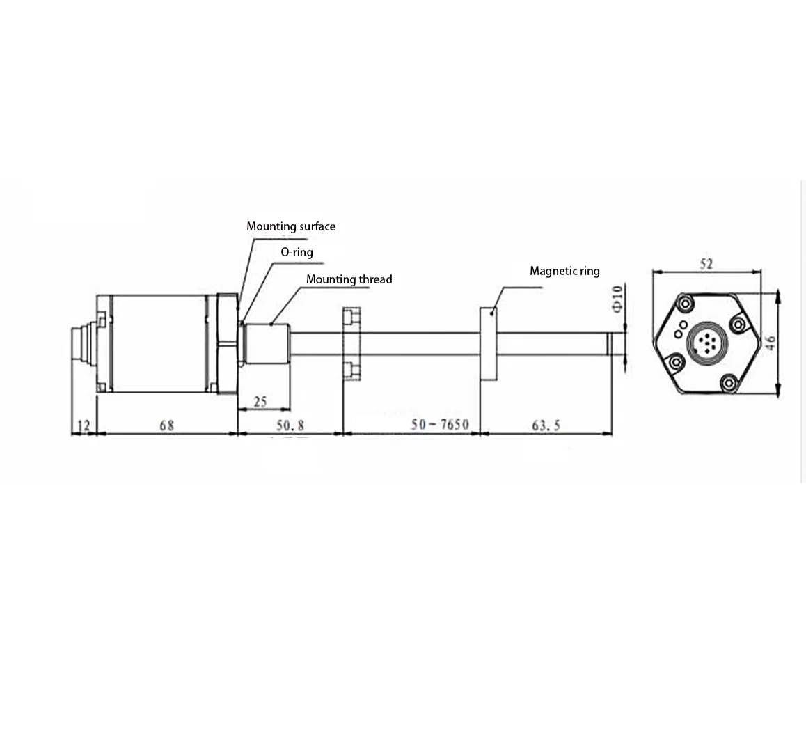 Magnetostrictive Displacement Sensor High-Precision Cylinder Built-in Displacement Sensor Cylinder Stroke Sensor