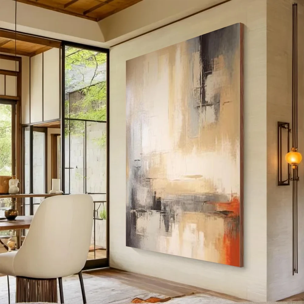 100% Handmade Abstract Oil Painting On Canvas Grey gold texture Wall Art Picture ins big mural for Home Living Room Decor Image