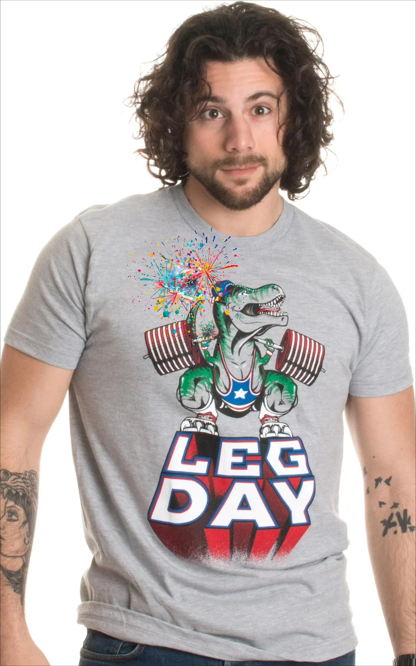 LEG DAY Funny Dinosaur weightlifting Workout Squat Training T-Shirt 100% Cotton O-Neck Summer Short Sleeve Casual Mens T-shirt