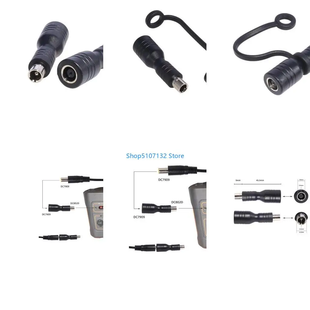 87HD Portable DC7.9x0.9mm to DC8.0x2.0mm Adapter for Solar Panel RV Portable Power Station DC7909 toDC8020 Adapters Connector