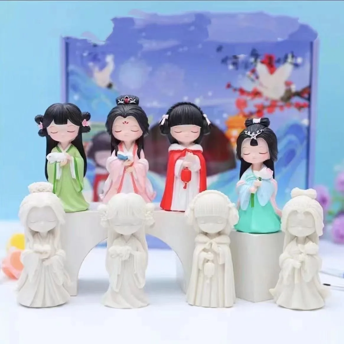 3D Antique Princess Plaster Doll Silicone Mold Painted Graffiti Beauty Coloring Ornament Toy DIY White Embryo Plaster Mold