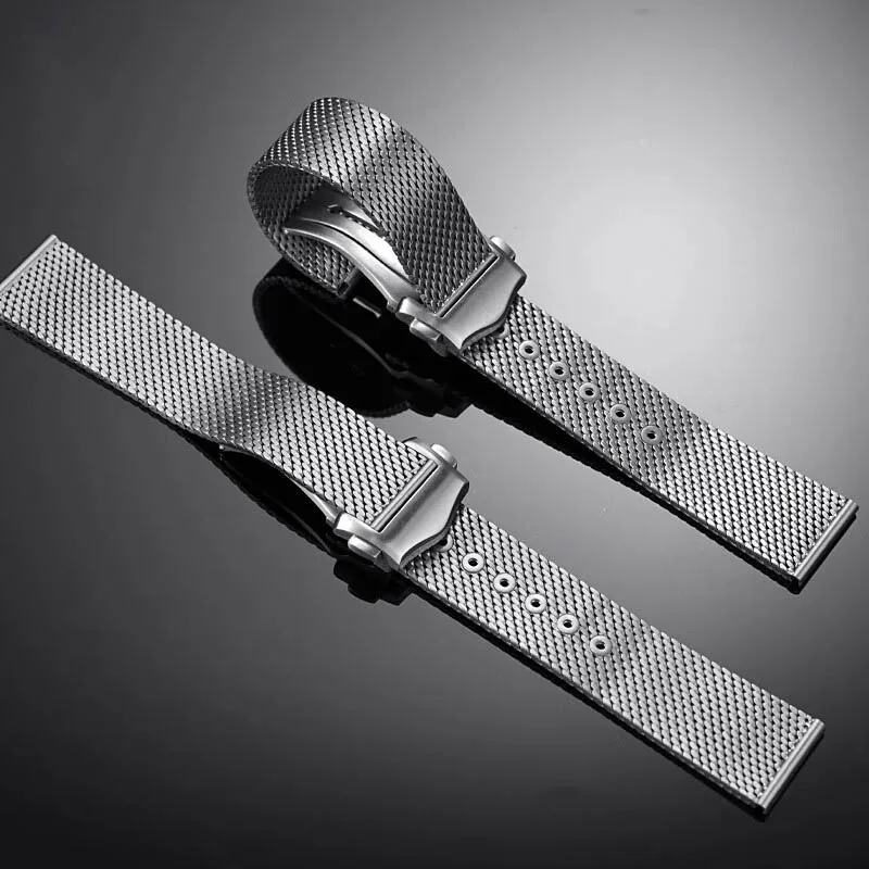 High-quality Titanium steel watchband 20mm strap for Omega Seamaster 300 Watch Strap Woven Metal Bracelet stainless steel belt