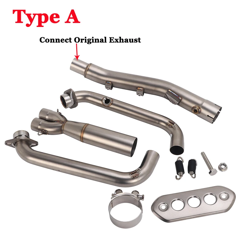 Slip On For CFmoto 450MT IBEX 450 2023-2027 Motorcycle Exhaust Slip On Euro 5 Front Link Pipe Escape Connection Original Muffler