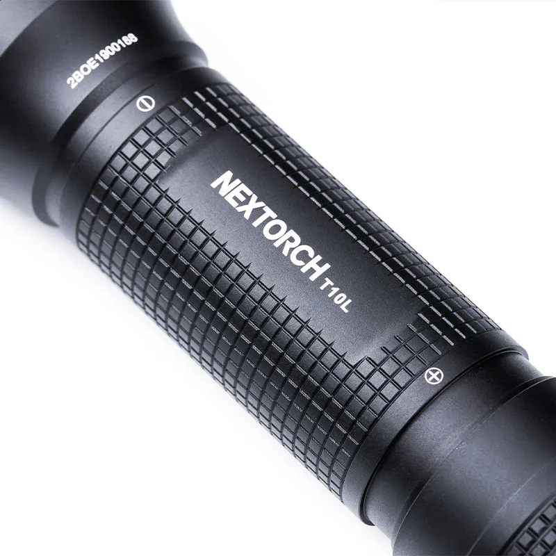 Nextorch T10L White Light LEP Tactical Flashlight, 500 Lumens 1100m Long Beam Throw 21700 Battery, Nano-Ceramic Window Breaker