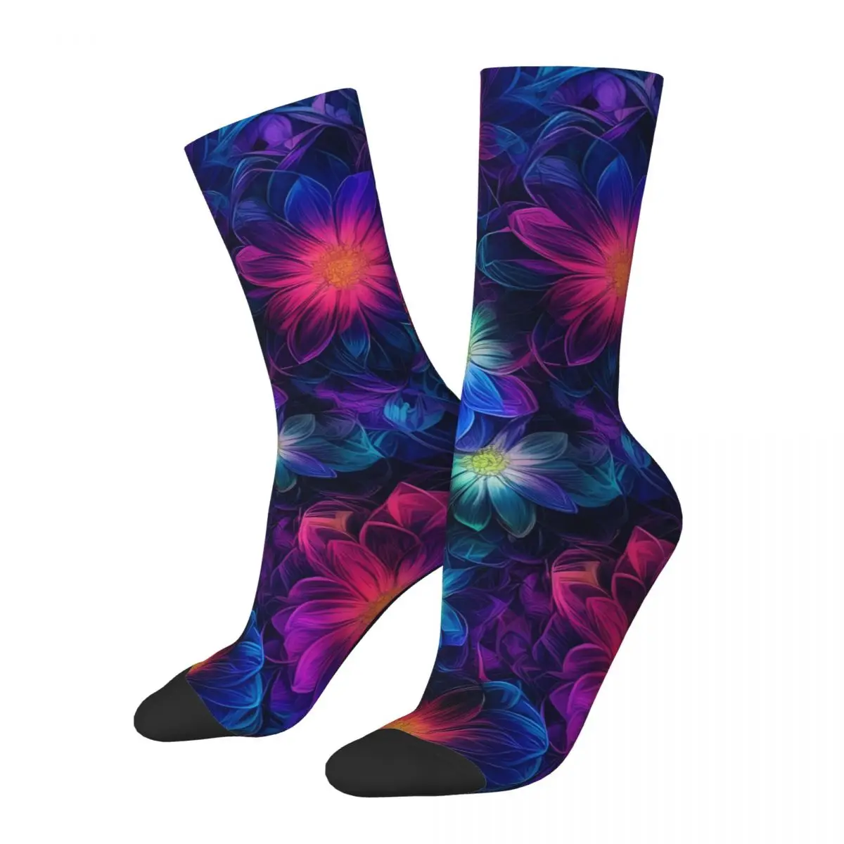 Vintage Floral (Daisy) Pattern Men's compression Socks Unisex Street Style Seamless Printed Novelty Crew Sock