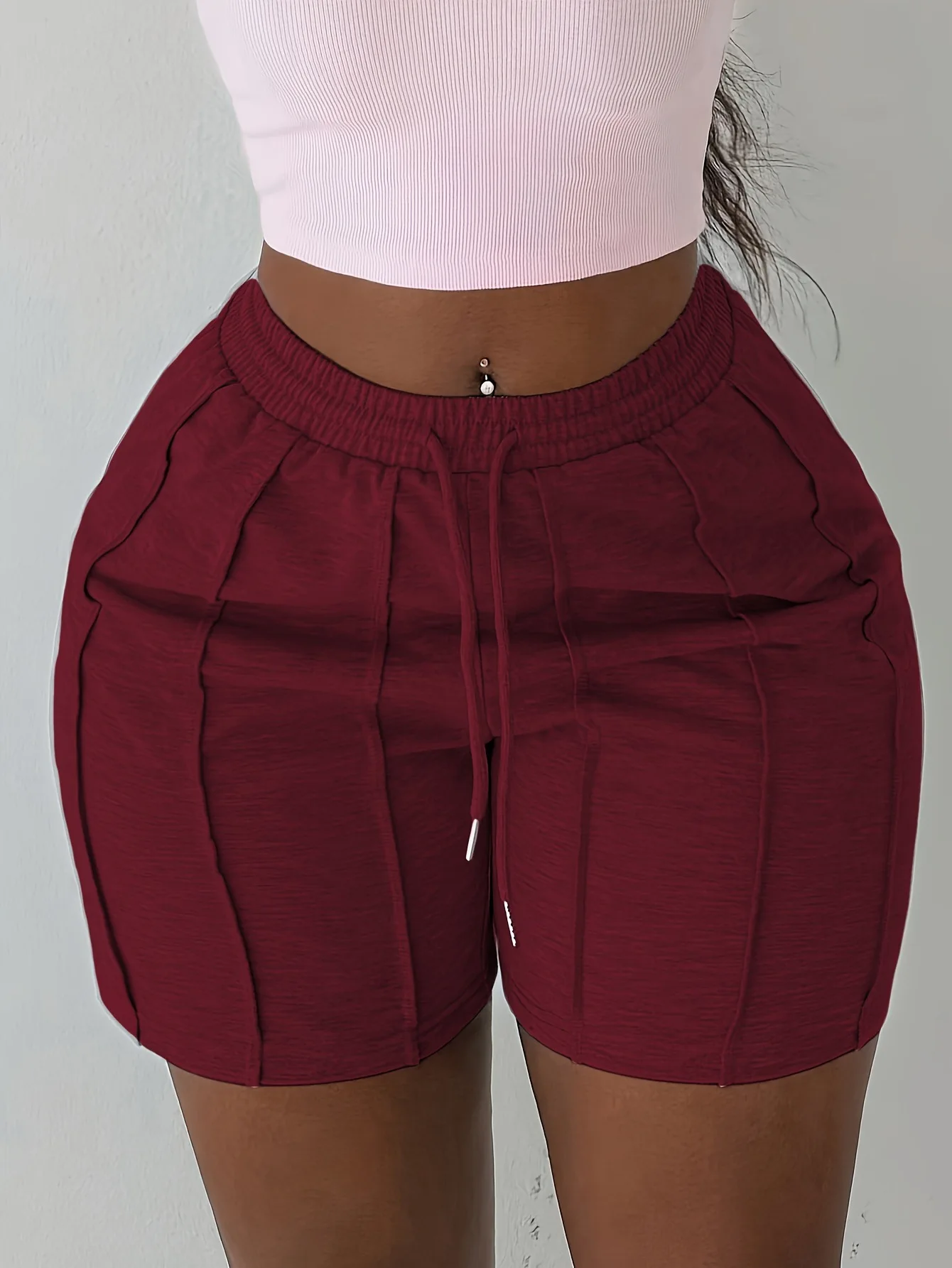 Women Summer Drawstring Shorts with Pockets High Waist Lounge Home Casual Sports Cycling Bike Shorts Yoga Jogger Elastic Shorts